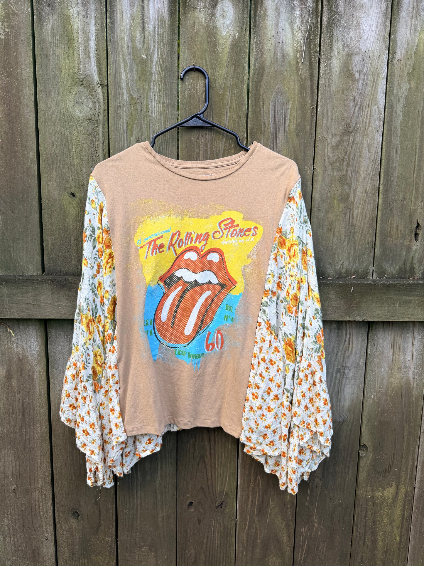 Rolling Stones Floral Bell Sleeve Tee