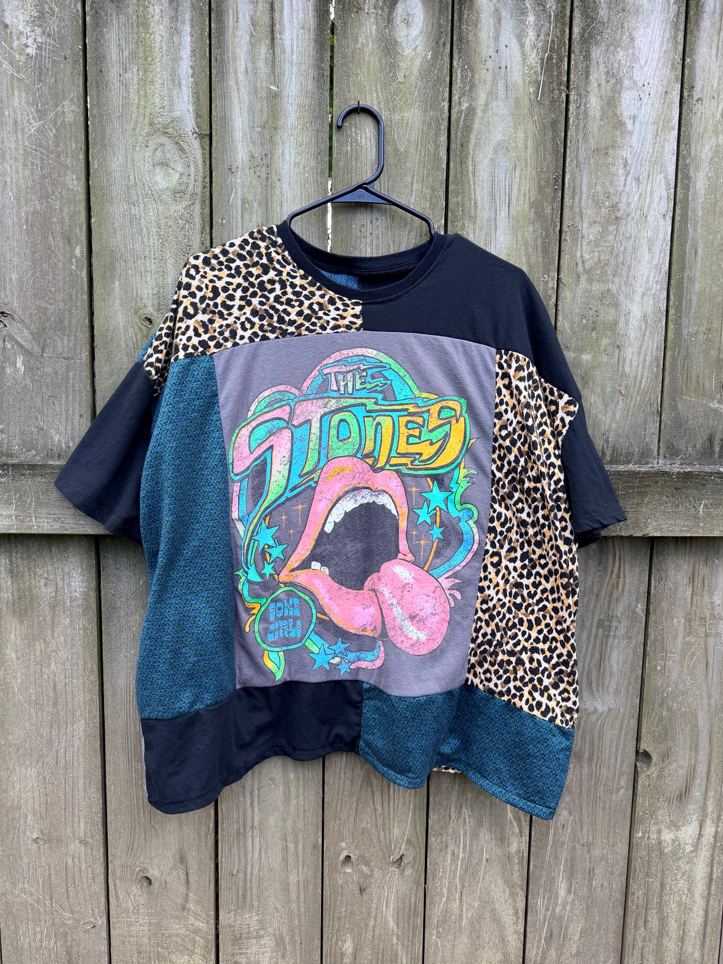 Rolling Stones Cheetah Patchwork Tee