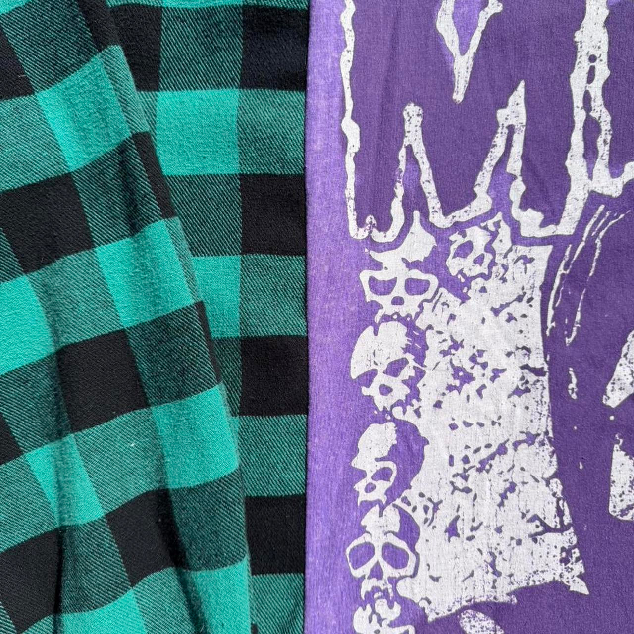 Misfits Purple and Green Flannel