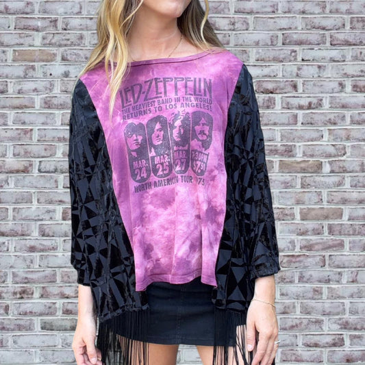 Led Zeppelin Fringe Sleeve Top