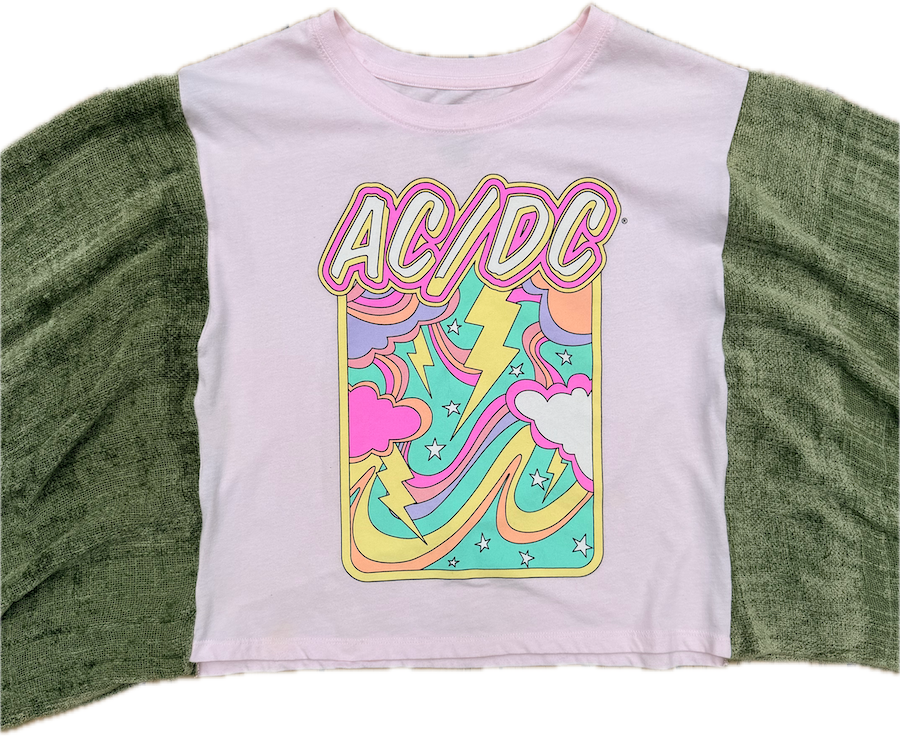 AC/DC Retro Blanket Sleeve Top