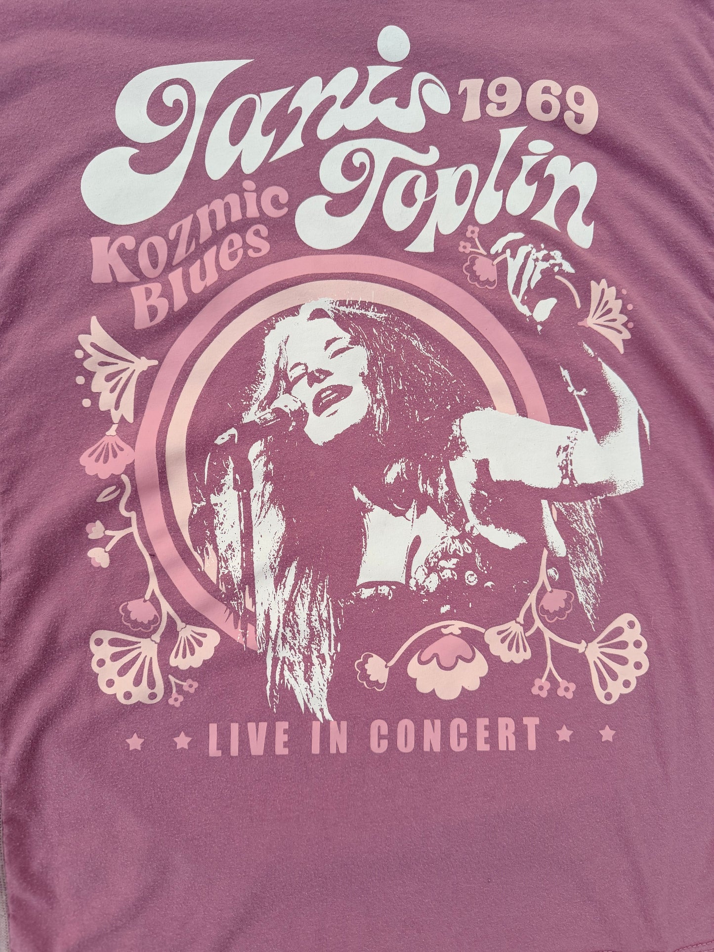 Janis Joplin Pink boho tee