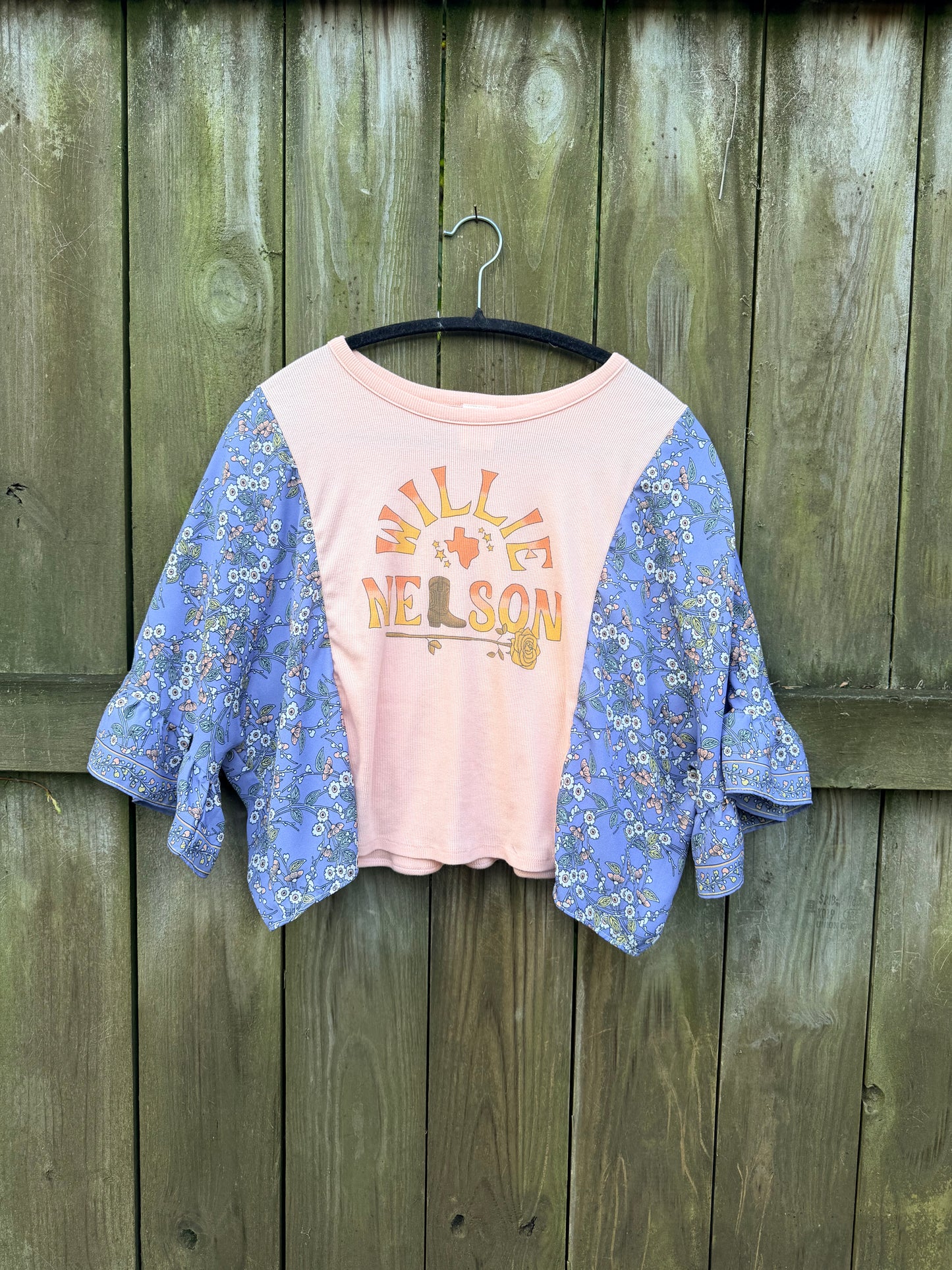 Willie Nelson Blue Floral Tee