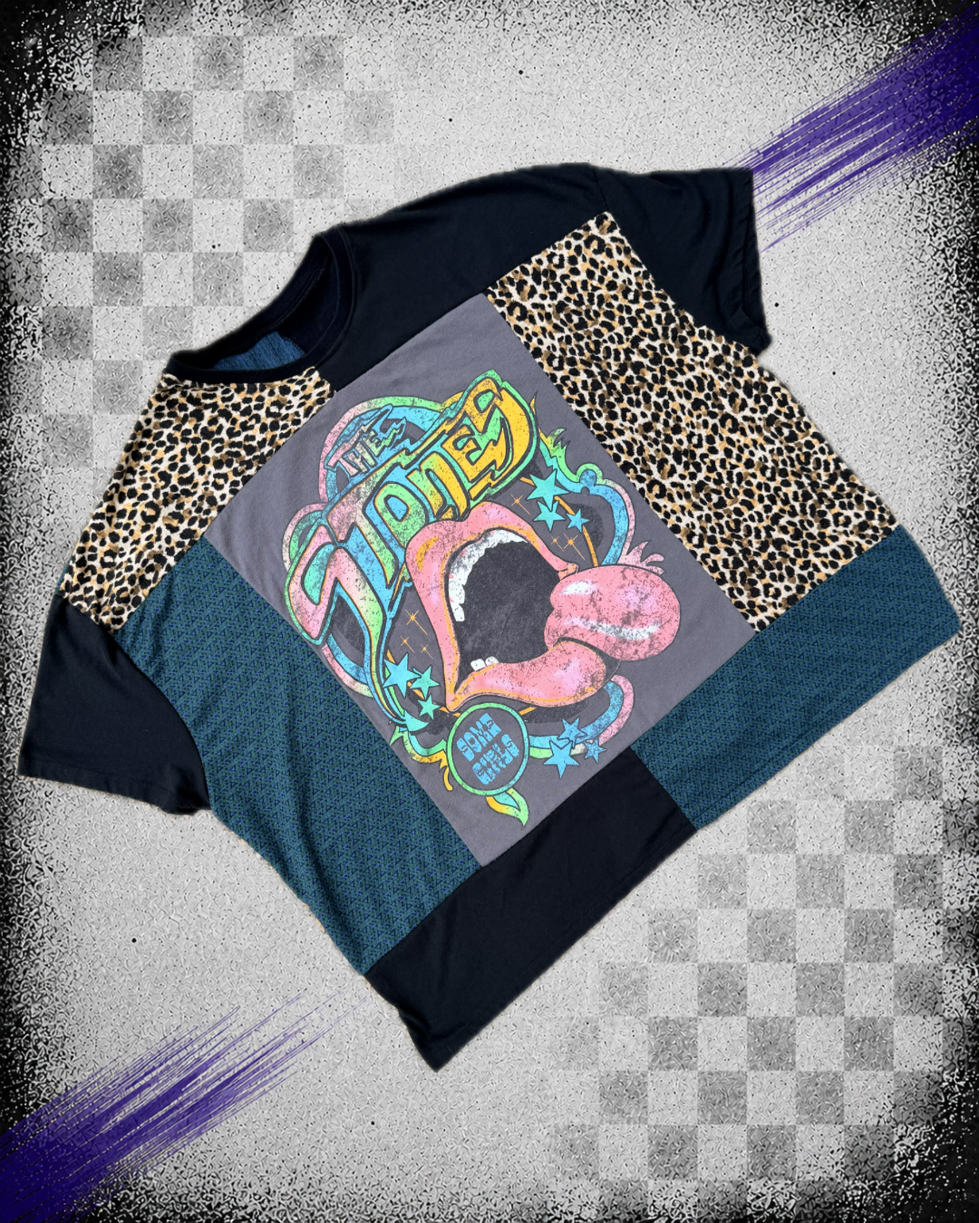Rolling Stones Cheetah Patchwork Tee