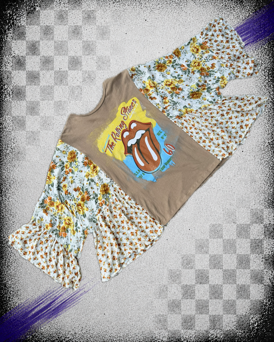 Rolling Stones Floral Bell Sleeve Tee