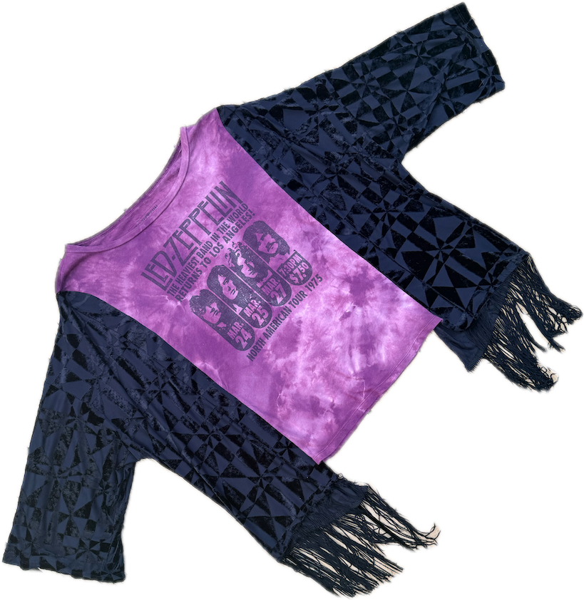 Led Zeppelin Fringe Sleeve Top