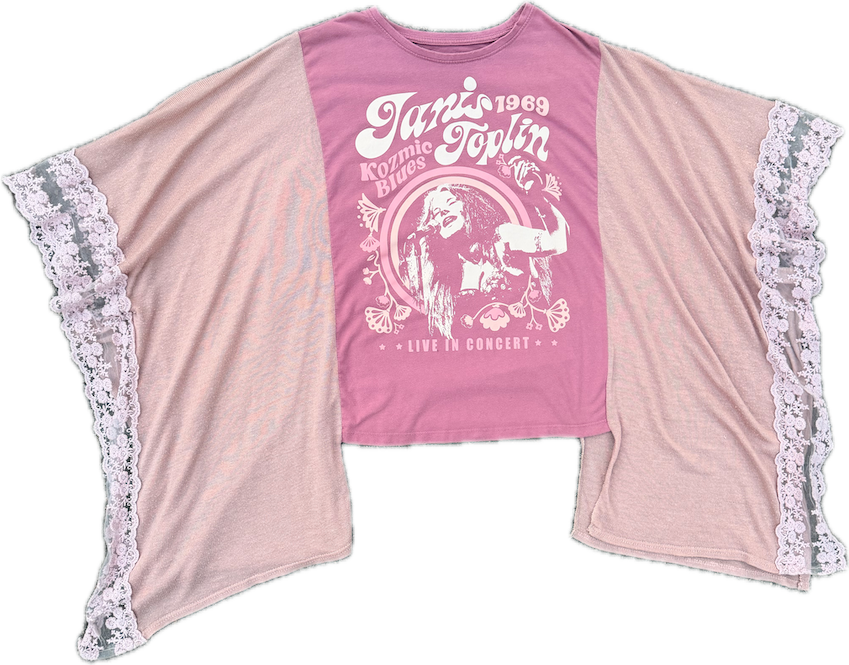 Janis Joplin Pink boho tee
