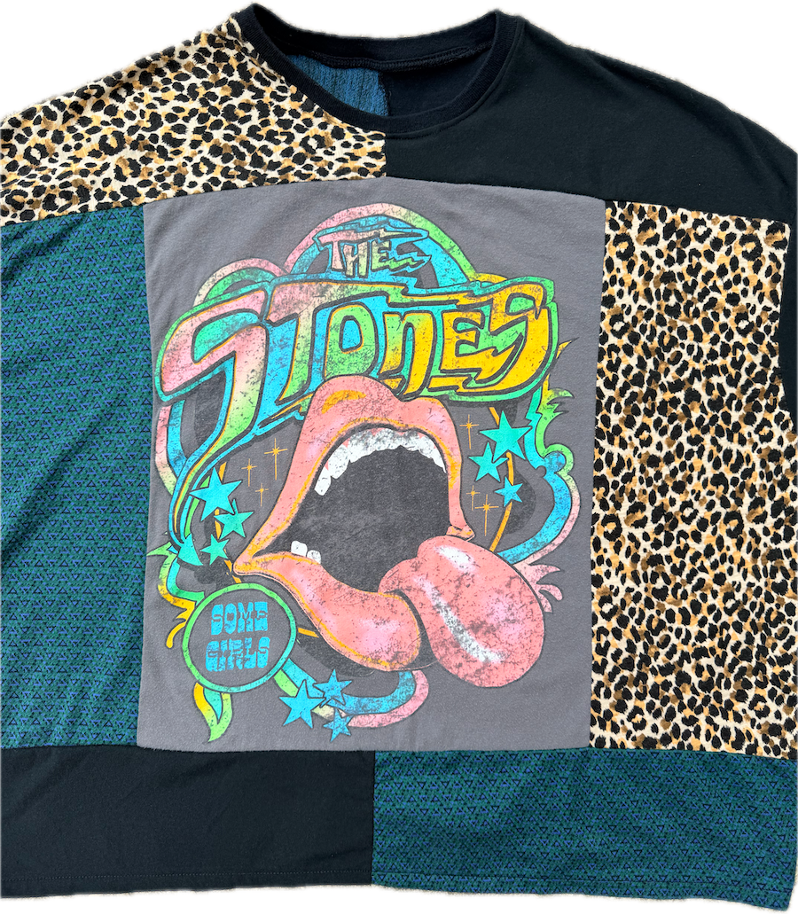 Rolling Stones Cheetah Patchwork Tee