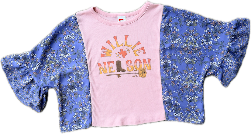 Willie Nelson Blue Floral Tee