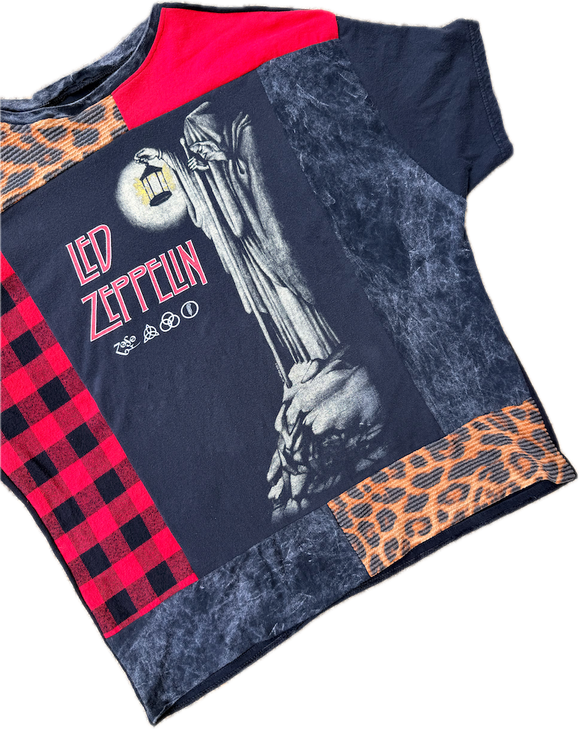 Led Zeppelin Cheetah Patchwork Tee