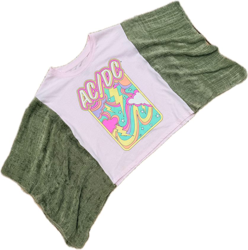 AC/DC Retro Blanket Sleeve Top