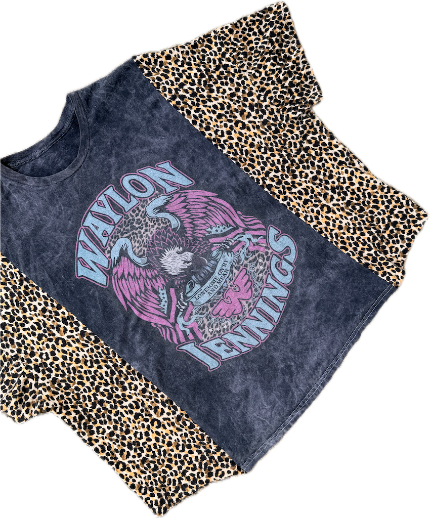 Waylon Jennings Cheetah Print Tee