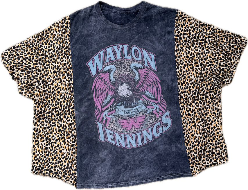 Waylon Jennings Cheetah Print Tee
