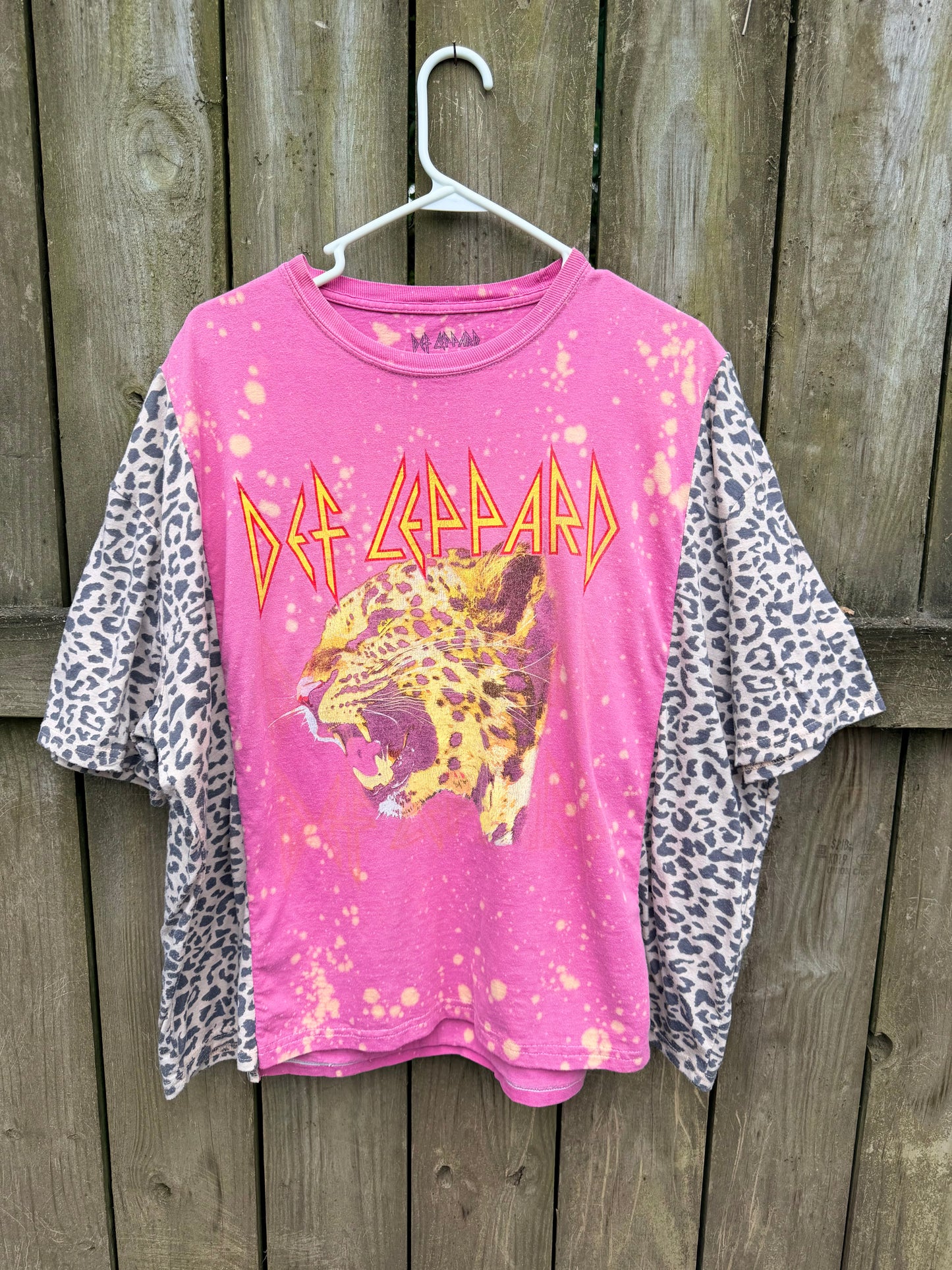 Def Leppard Bleached Pink Tee