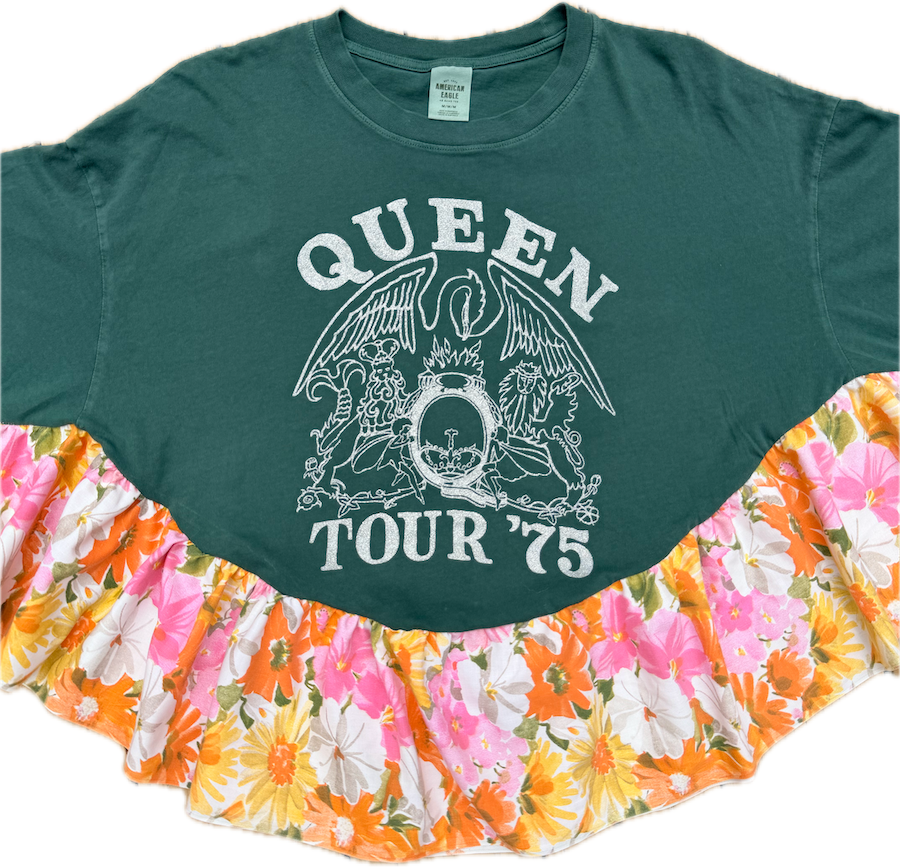 Queen Floral Ruffle Tee
