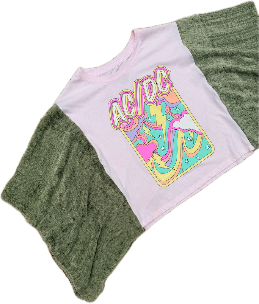 AC/DC Retro Blanket Sleeve Top