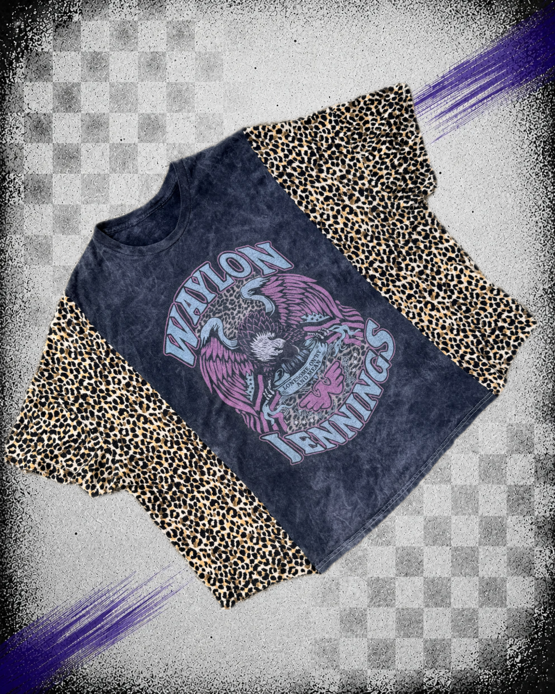 Waylon Jennings Cheetah Print Tee