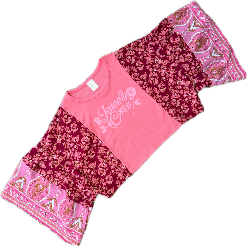 Johnny Cash Pink Boho Tee