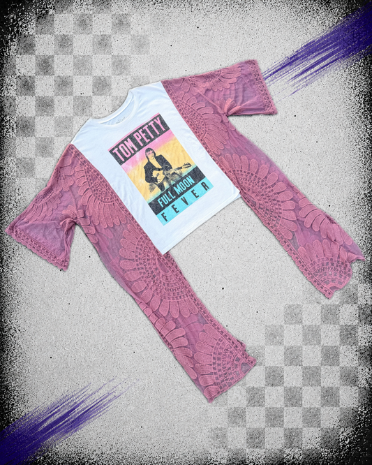 Tom Petty Lace Sleeve boho top