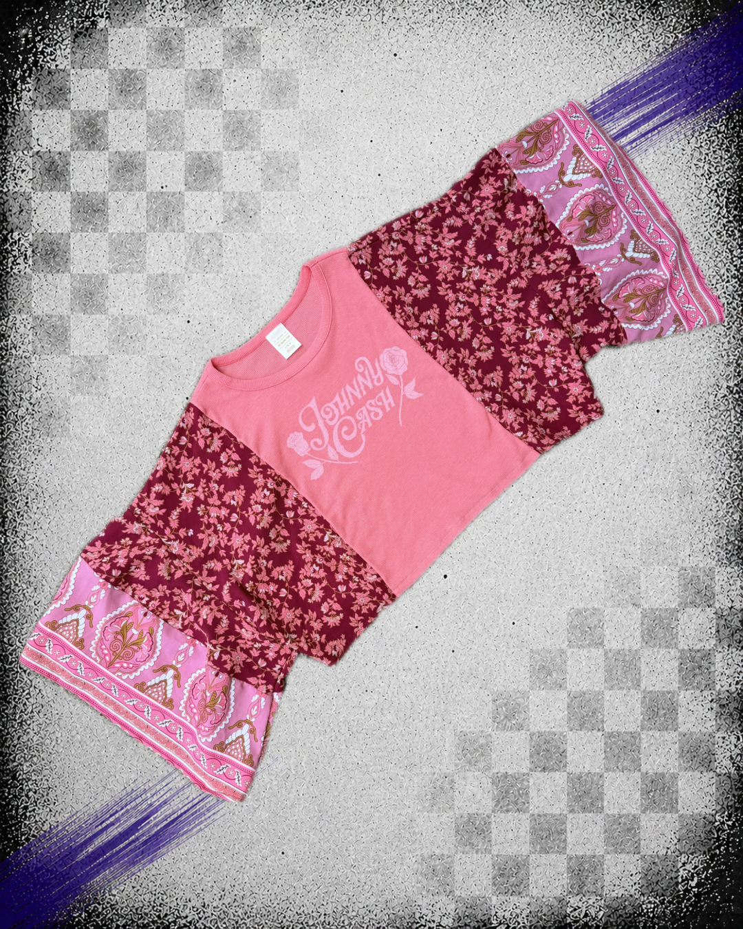 Johnny Cash Pink Boho Tee