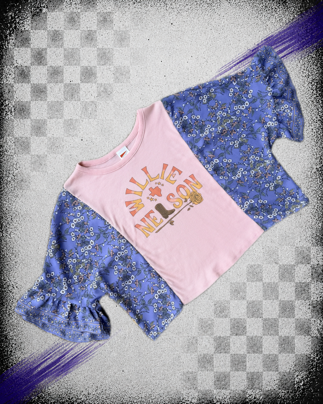 Willie Nelson Blue Floral Tee