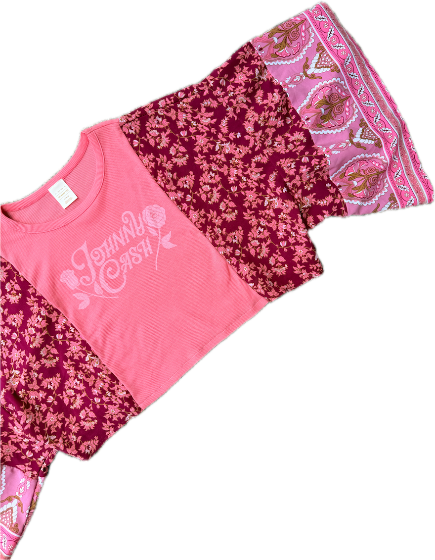 Johnny Cash Pink Boho Tee