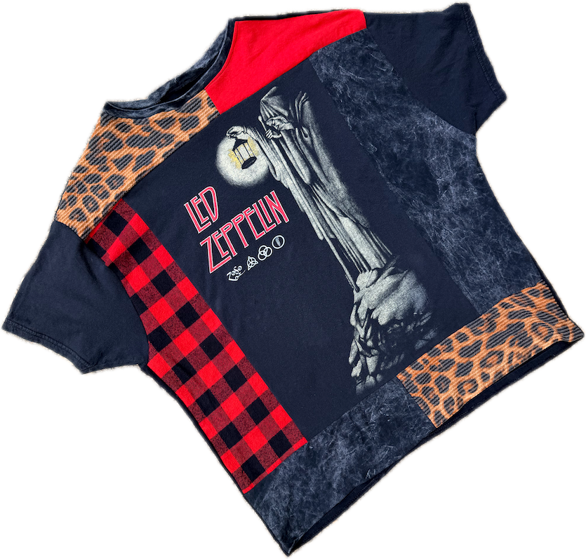 Led Zeppelin Cheetah Patchwork Tee