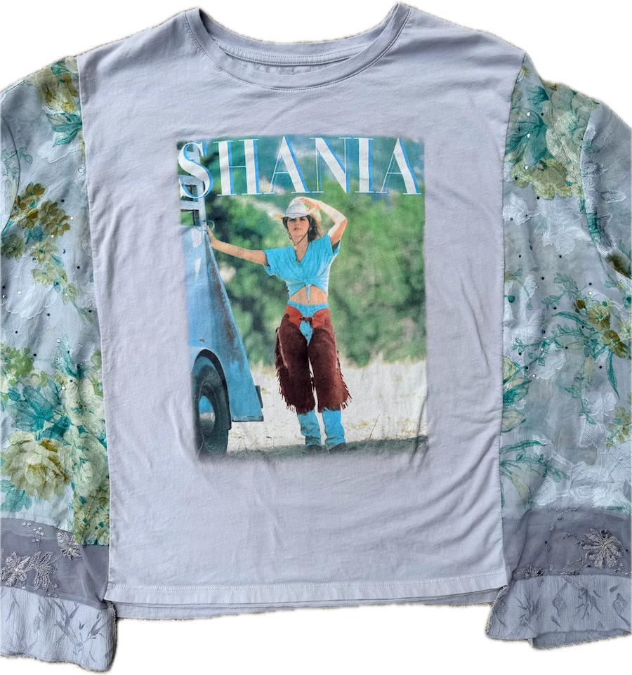 Shania Twain Gray Floral tee