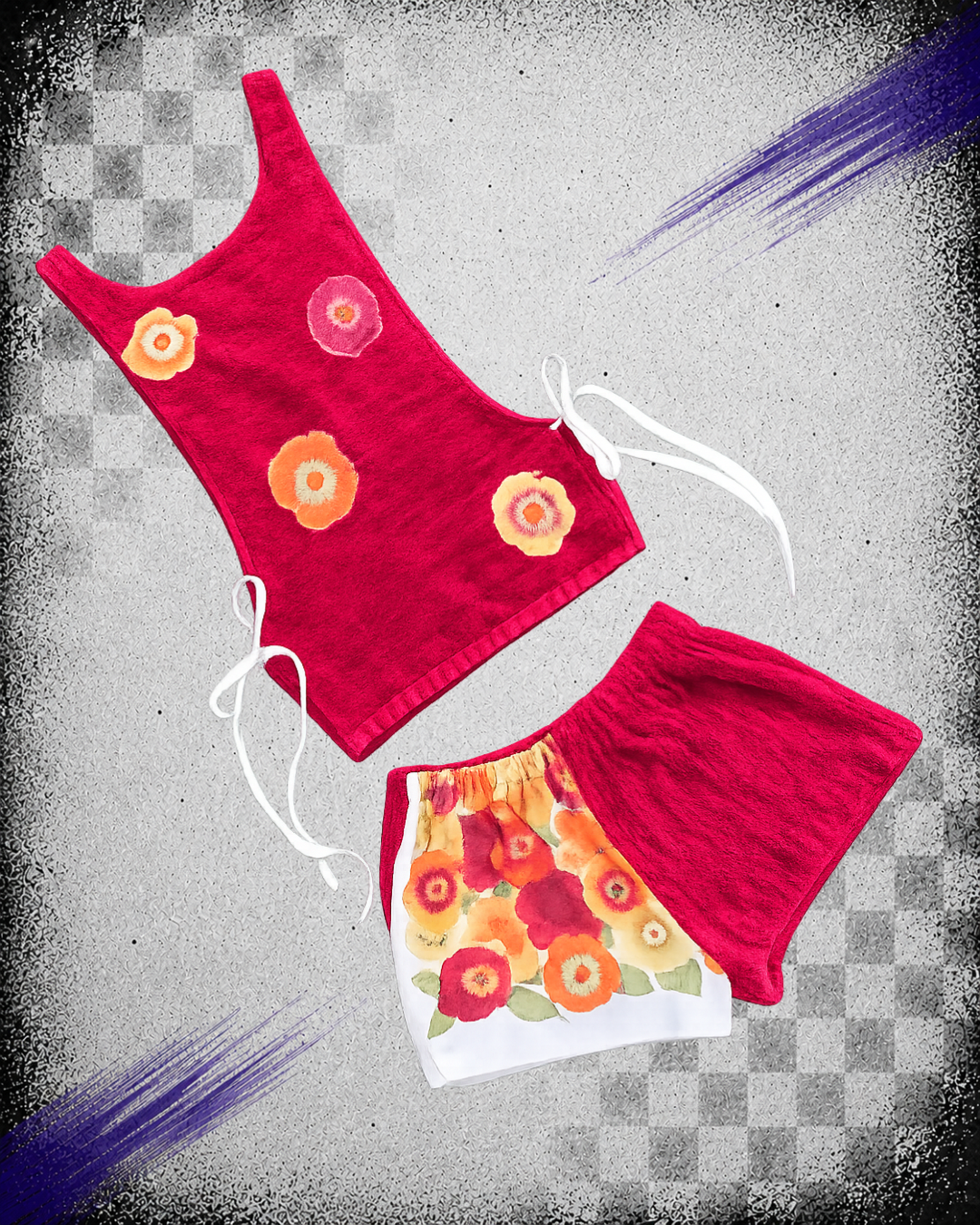 Sunset Bloom Two Piece Cover Up Set