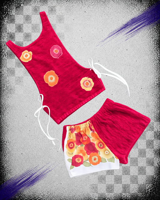 Sunset Bloom Two Piece Cover Up Set