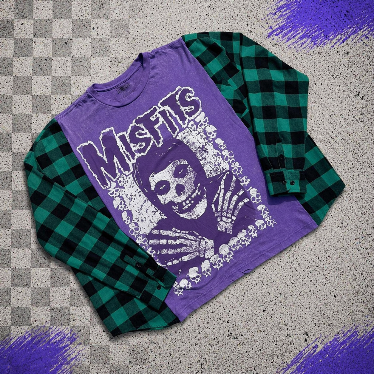 Misfits Purple and Green Flannel