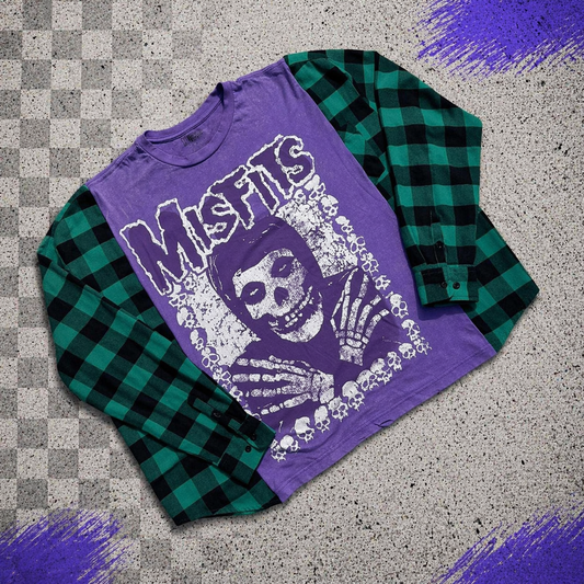 Misfits Purple and Green Flannel
