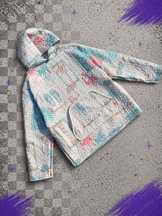 "You and Me by the Sea" Quilted Hoodie