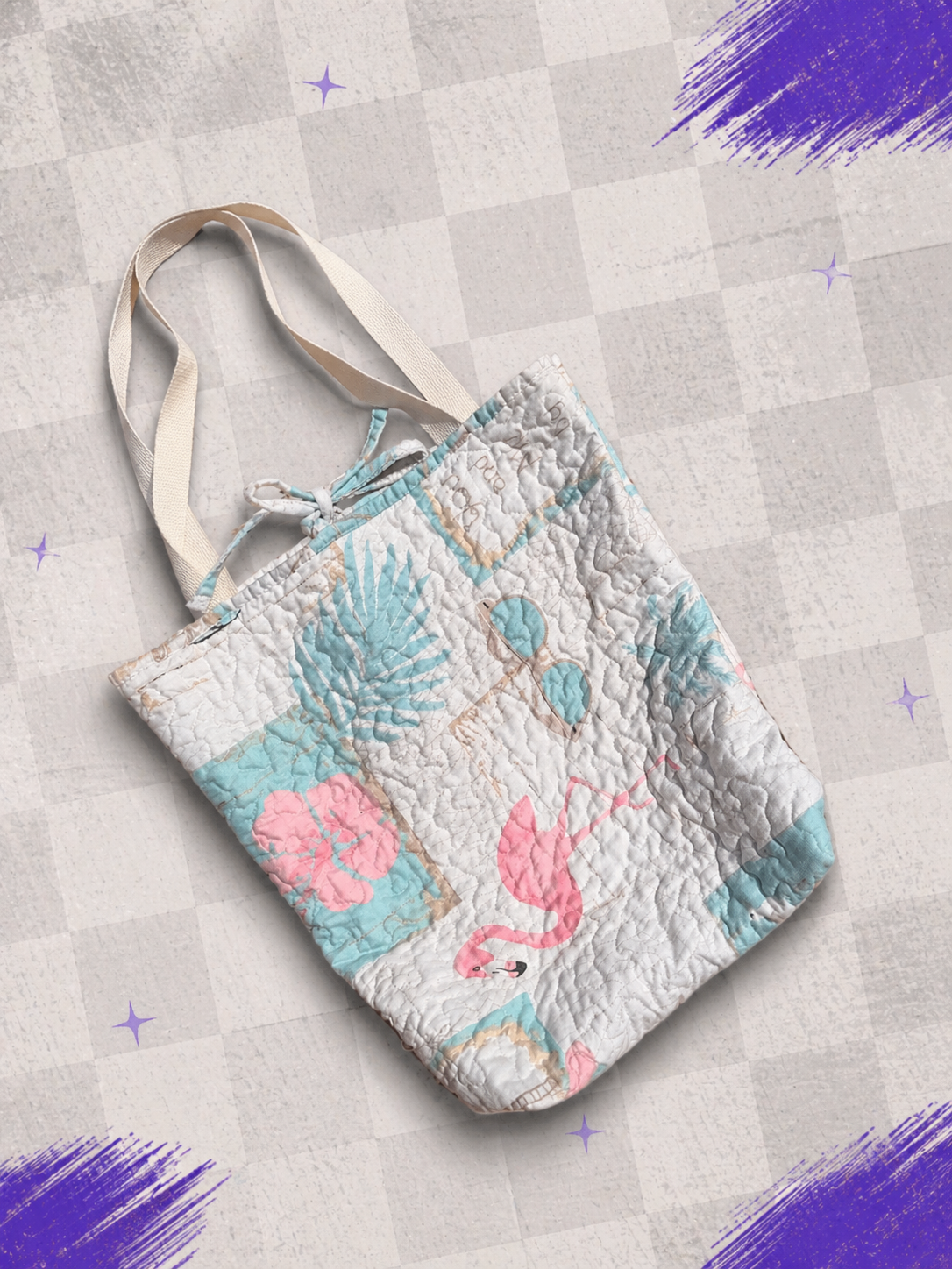 "You and Me by the Sea" quilted tote