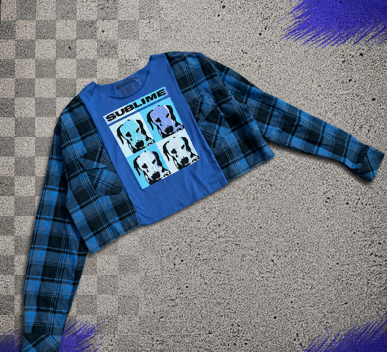 Sublime Blue Cropped Flannel