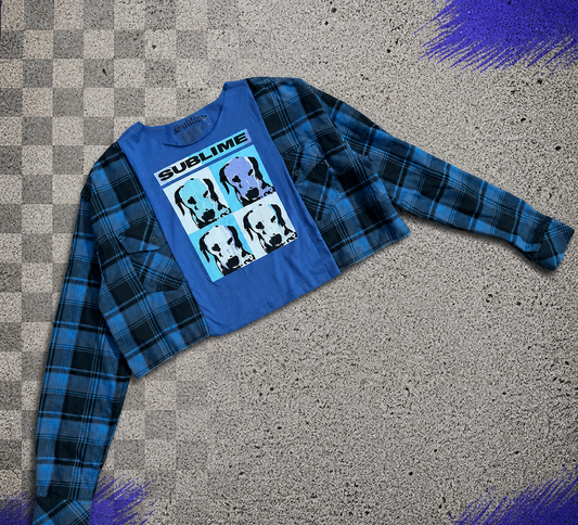 Sublime Blue Cropped Flannel