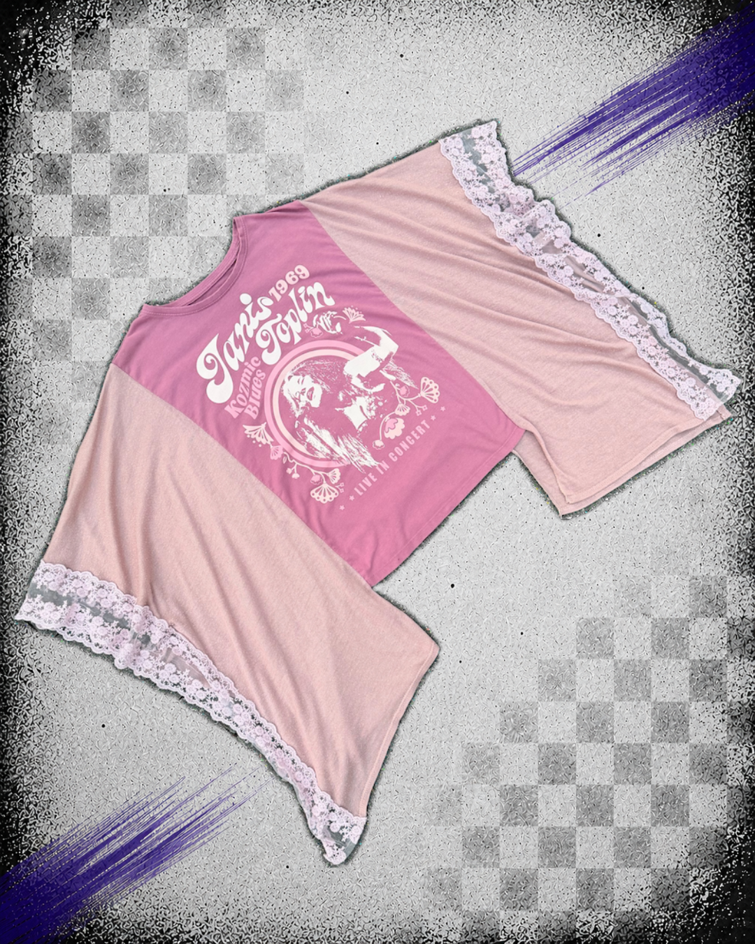 Janis Joplin Pink boho tee