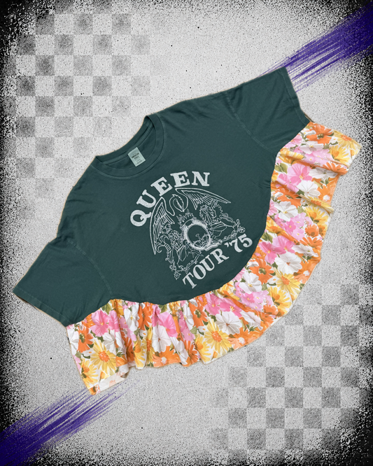Queen Floral Ruffle Tee