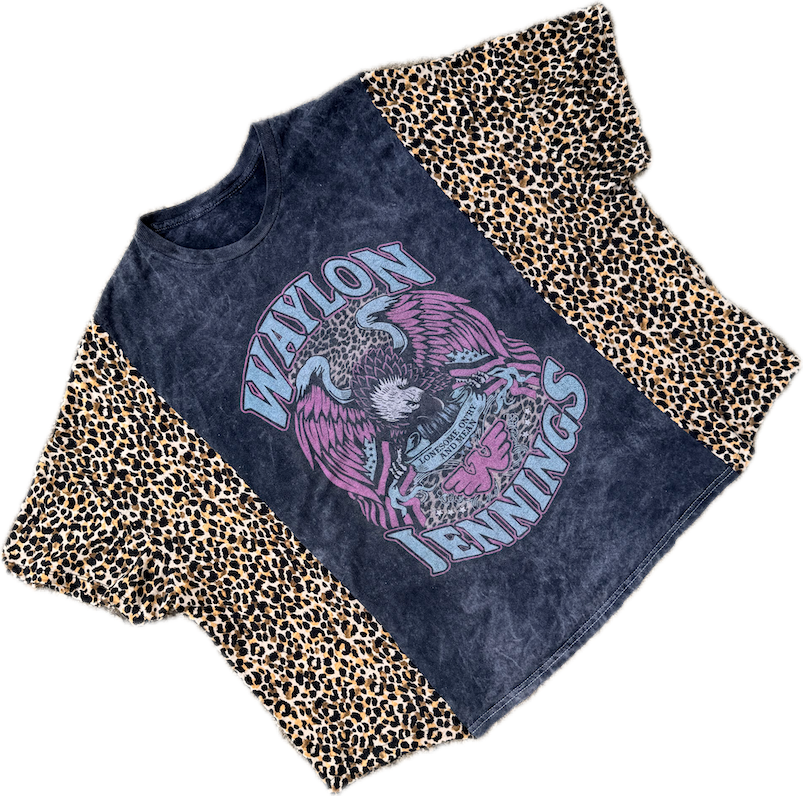 Waylon Jennings Cheetah Print Tee