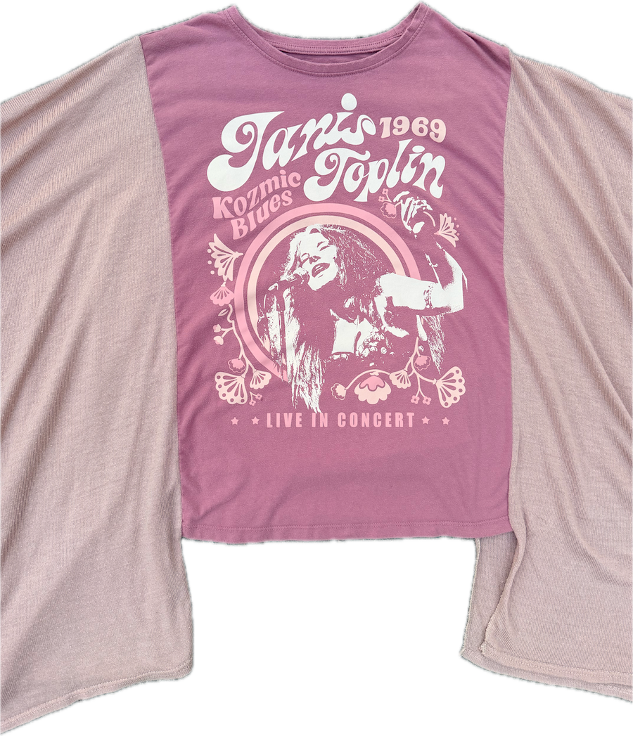 Janis Joplin Pink boho tee