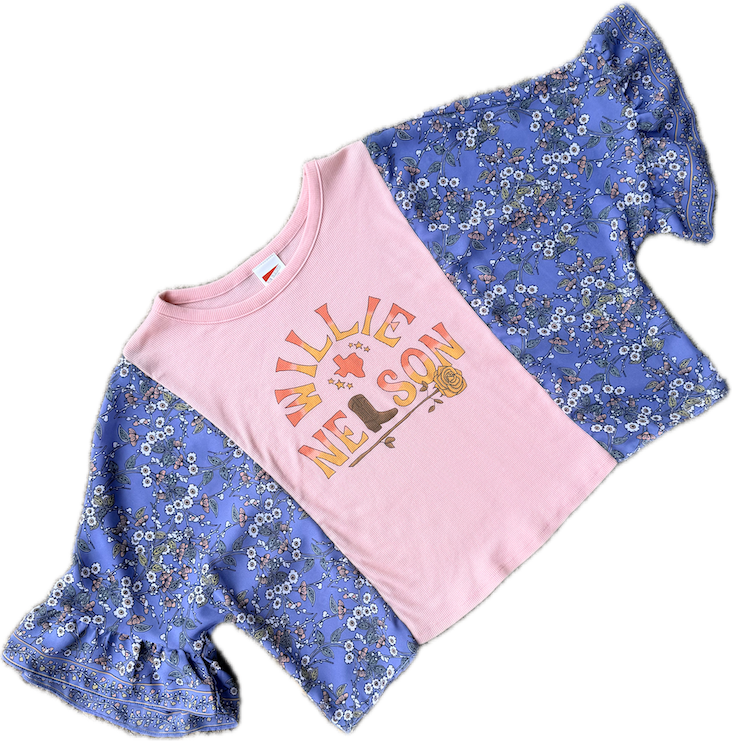 Willie Nelson Blue Floral Tee
