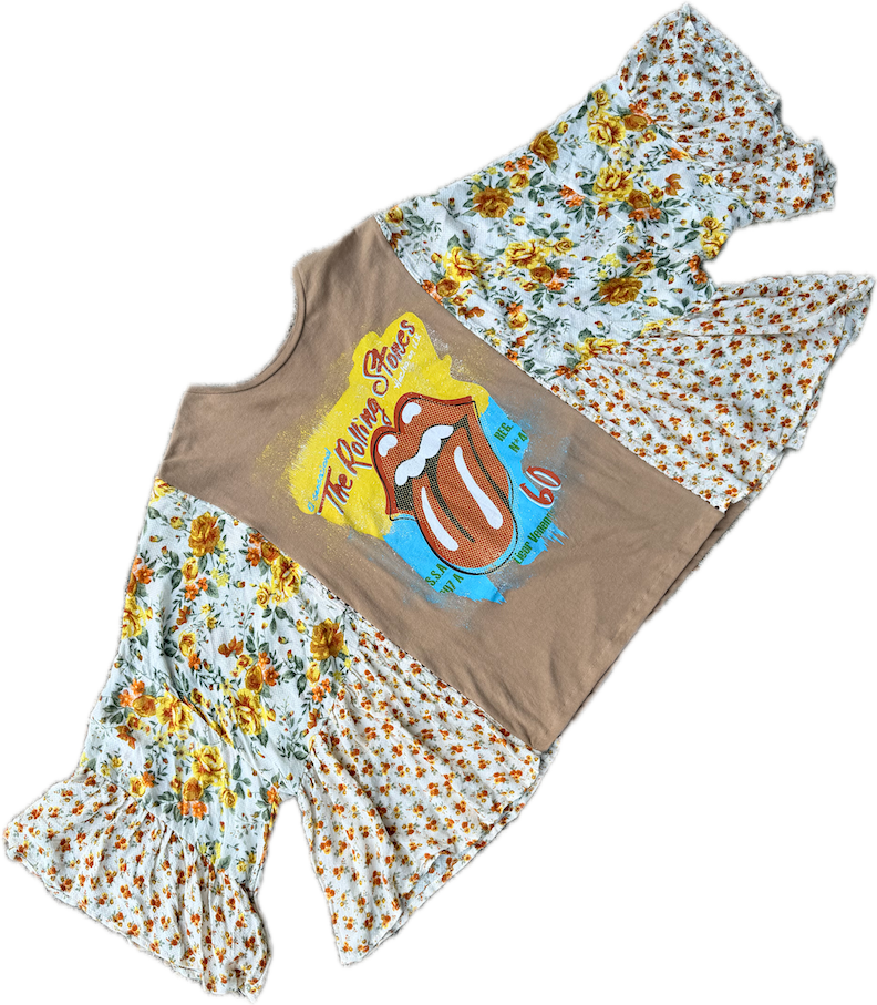 Rolling Stones Floral Bell Sleeve Tee