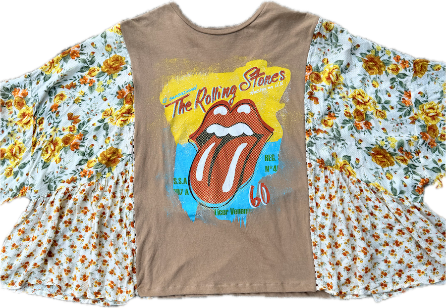 Rolling Stones Floral Bell Sleeve Tee