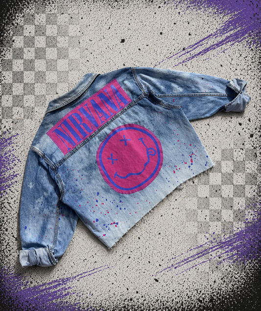 Nirvana Paint Splatter Denim Button Down