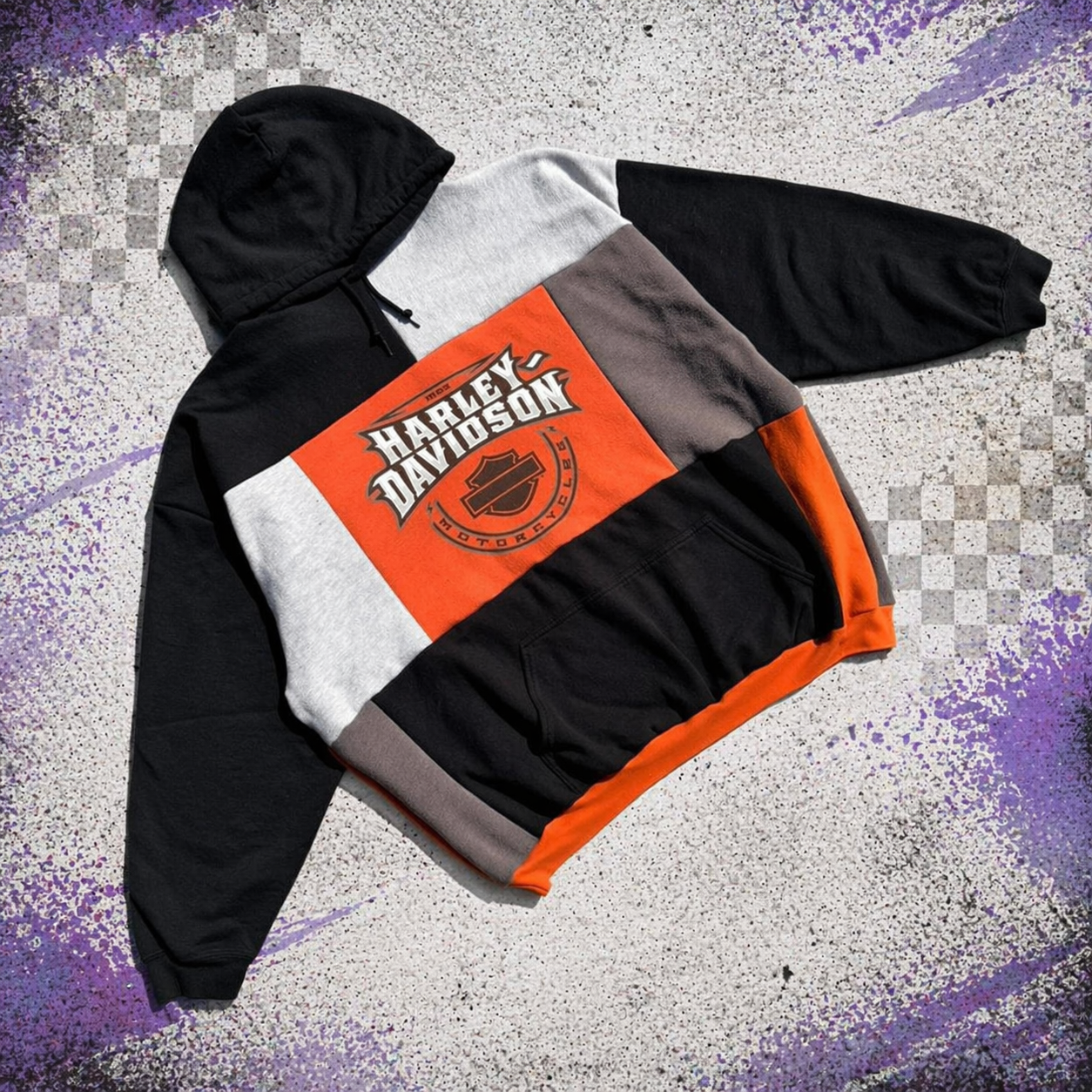 Harley Davidson Patchwork Hoodie