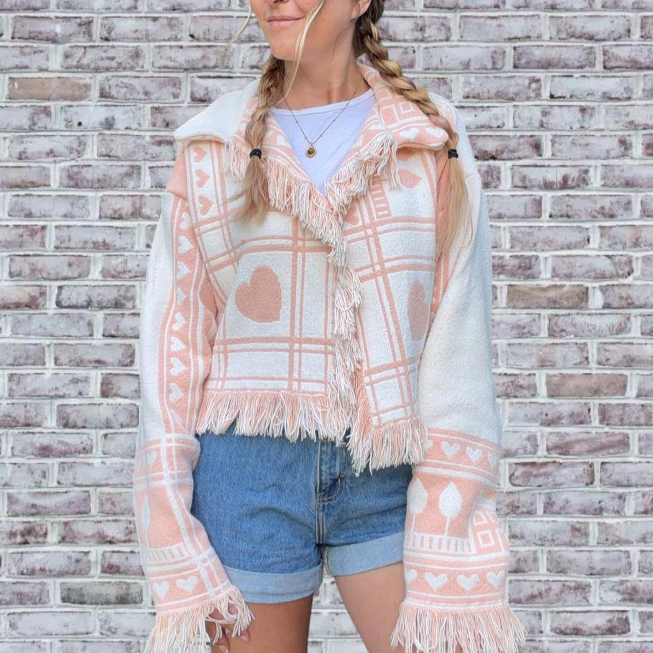 Sweetheart Fringe Blanket Jacket