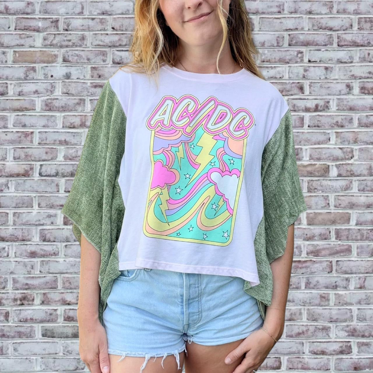 AC/DC Retro Blanket Sleeve Top