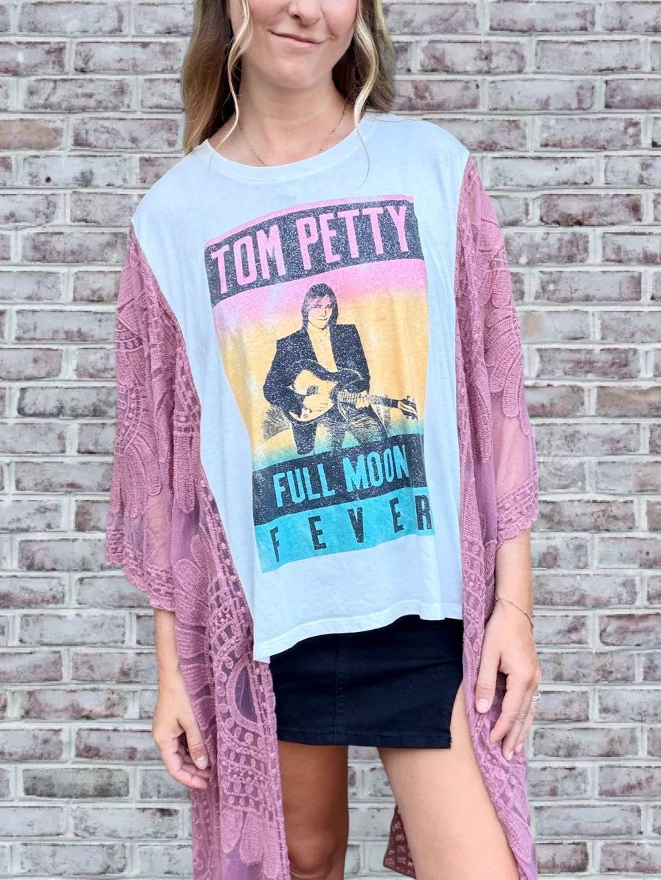Tom Petty Lace Sleeve boho top