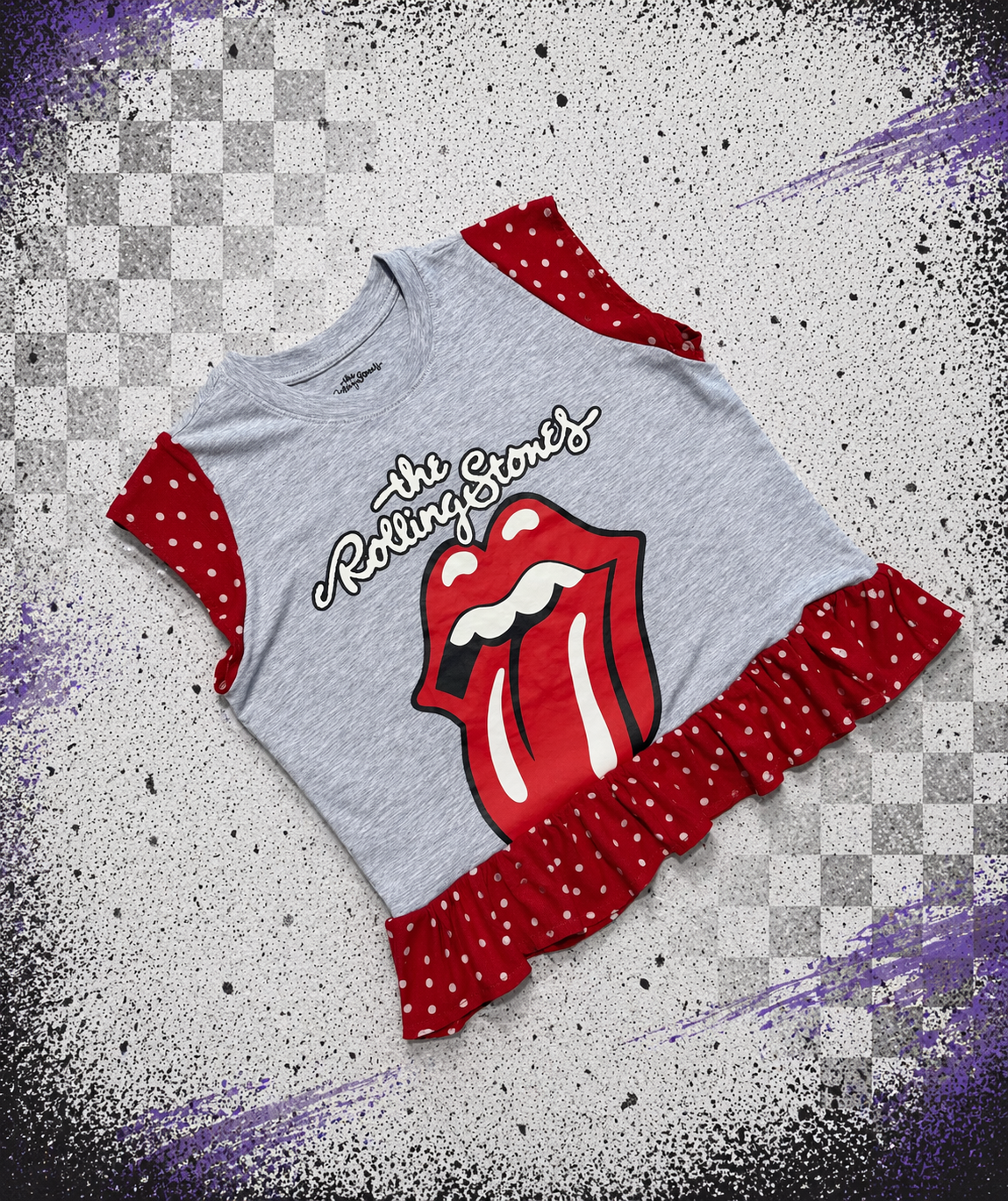 The Rolling Stones Polka dot Ruffle Top