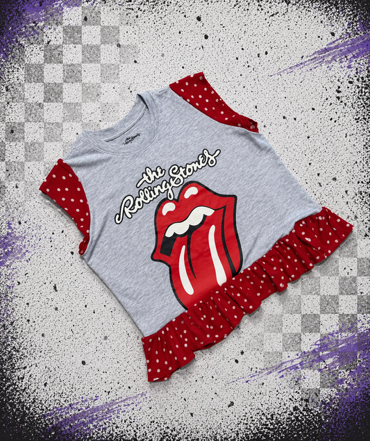 The Rolling Stones Polka dot Ruffle Top